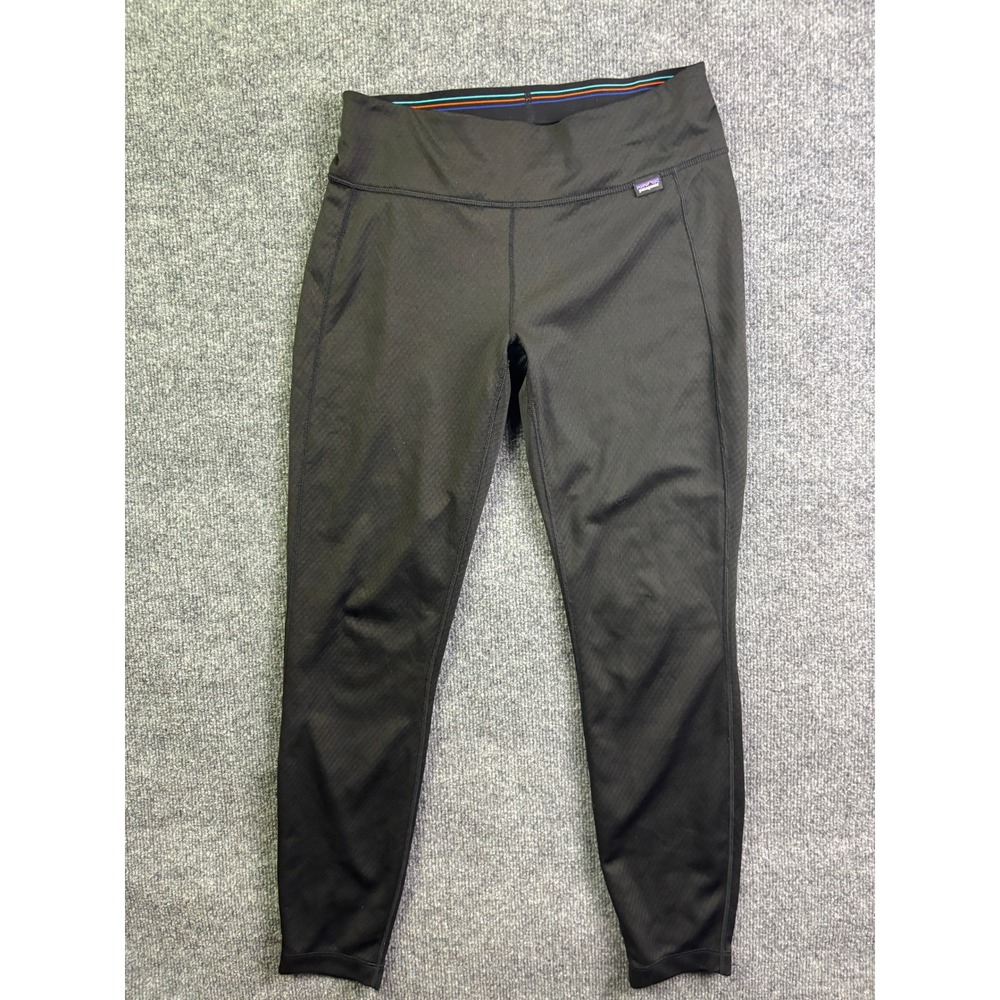 Patagonia Capilene Midweight Pants Womens Small Black Baselayer Leggings‎ 62570